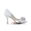 Beautiful White Bridal Shoes 3 Inch Stiletto Heels Satin Pumps With Handmade Flowers