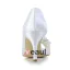 Beautiful White Bridal Shoes 3 Inch Stiletto Heels Satin Pumps With Handmade Flowers