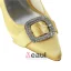 Klassisk Gull Formelle Sko Satin Stiletter Pumps Med Rhinestone Smykker