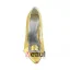 Klassisk Gull Formelle Sko Satin Stiletter Pumps Med Rhinestone Smykker