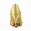 Klassisk Gull Formelle Sko Satin Stiletter Pumps Med Rhinestone Smykker