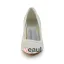 Enkle Elfenben Brudesko Satin Stiletter Pumps Med Glitter