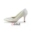 Enkle Elfenben Brudesko Satin Stiletter Pumps Med Glitter