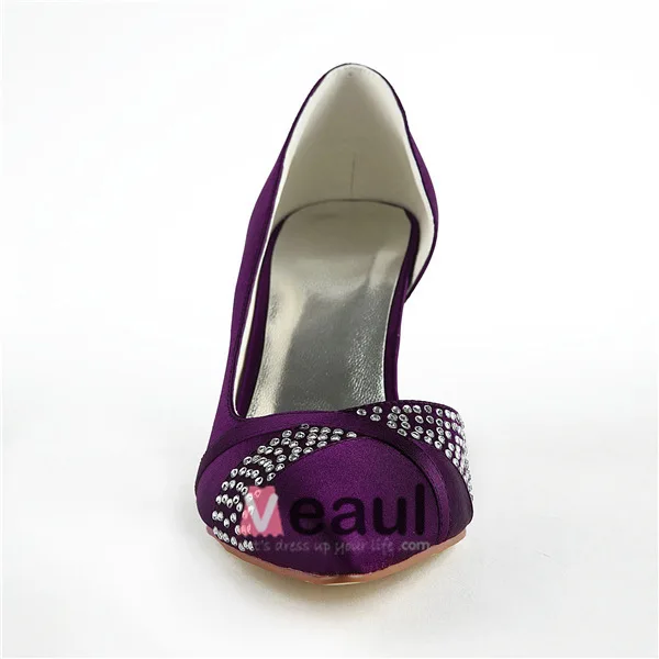 Gorgeous Purple Formal Shoes Open Side Stiletto Pumps With Rhinestone Gorgeous Purple Formal Shoes Open Side Stiletto Pumps With Rhinestone