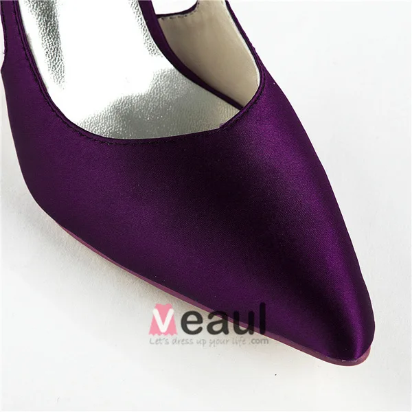 Simple Purple Formal Shoes Satin Stilettos Pumps Simple Purple Formal Shoes Satin Stilettos Pumps
