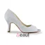 Klassiske Blonder Brudesko Hvit Peep Toe Stiletthæler Pumps