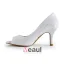 Klassiske Blonder Brudesko Hvit Peep Toe Stiletthæler Pumps