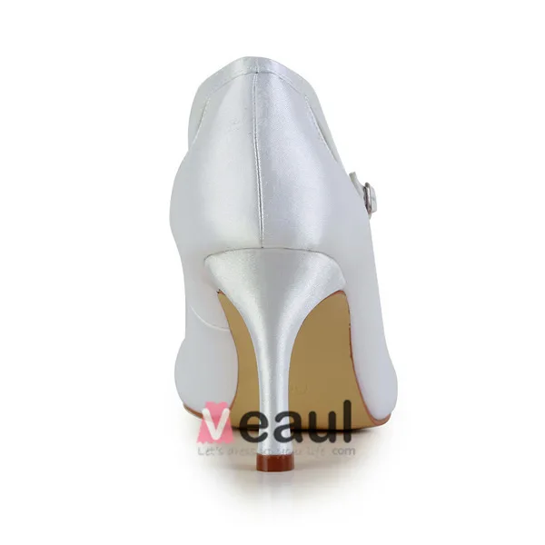 Beautiful Bridal Wedding Shoes 3 Inch Heels Pumps With Rhinestone Bow