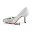 Chic White Bridal Shoes 3 Inch Heel Pumps Wedding Shoes With Rhinestone