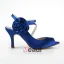 Chic Blue Bridal Shoes Open Toe 3 Inch Stilettos Heels Satin Strappy Pumps