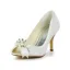 Belles Chaussures De Mariée Blanches Bout Ouvert Talons Aiguilles Dentelle Escarpins Avec Perles