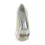 Belles Chaussures De Mariée Blanches Bout Ouvert Talons Aiguilles Dentelle Escarpins Avec Perles