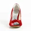 Klassisk Rød Brudesko Peep Toe Stiletter Satin Pumps