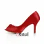 Klassisk Rød Brudesko Peep Toe Stiletter Satin Pumps