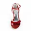 Sparkly Red Bridal Shoes Stiletto Heels Glitter Pumps Formal Shoes With Ankle Strap