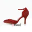 Sparkly Red Bridal Shoes Stiletto Heels Glitter Pumps Formal Shoes With Ankle Strap