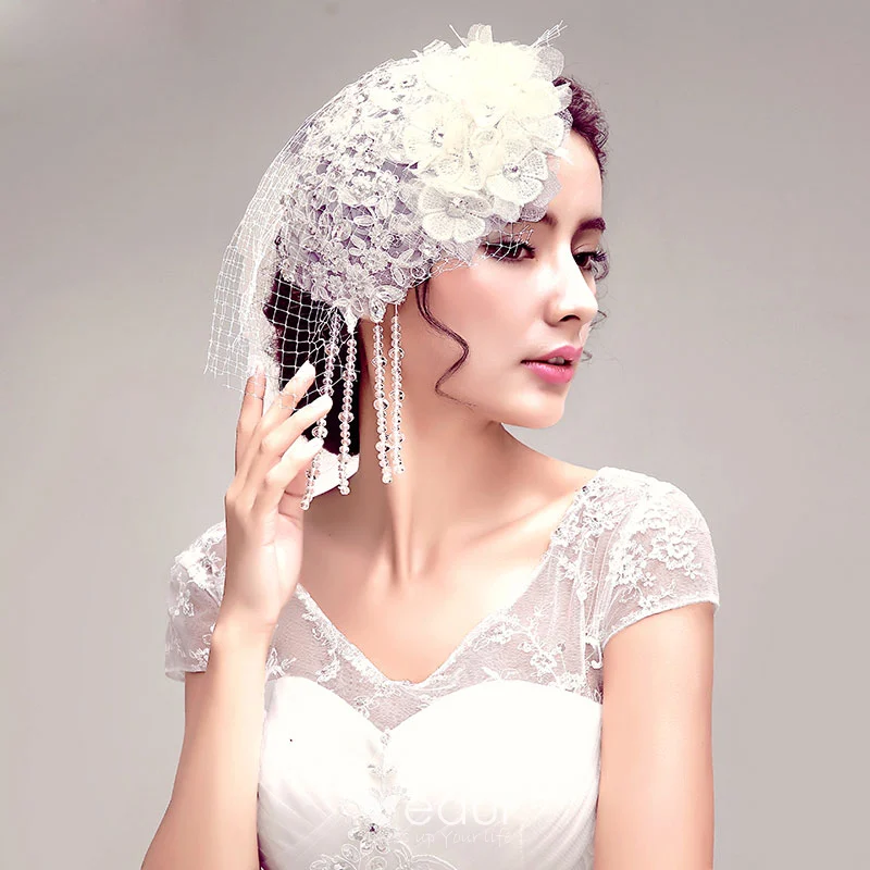 Wedding hair pieces with lace 2025
