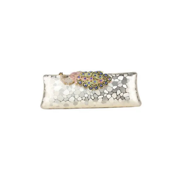 Colorful Peacock Diamond Clutch Bag Retro Style Palace Banquet