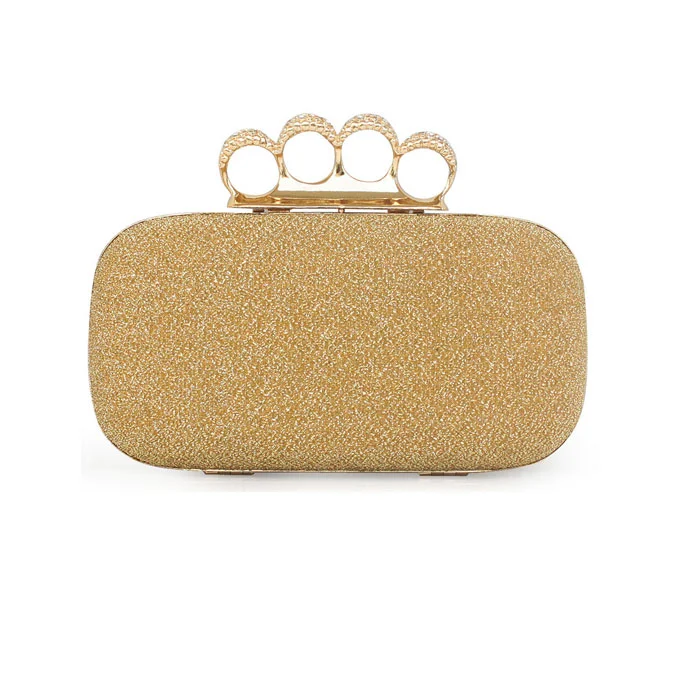 Colorful Yarn Ting Four Fingers Interlocking Small Bag Fashion Dinner Clutch Bag Ring Package