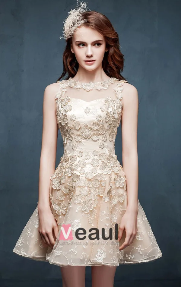 Robe De Cocktail Sexy Perce Dentelle Licol