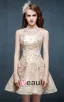 Robe De Cocktail Sexy Perce Dentelle Licol