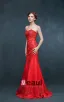 Dentelle Sirène Robe Rouge Brode De Robe De Soirée