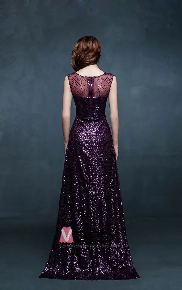 2015 Sleeveless Slim Fit Lace Sequins Long Evening Dress