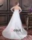 Satin Beading Ruffles V Neck Court Plus Size Bridal Gown Wedding Dress