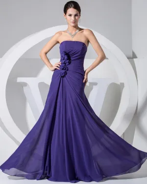 Chiffon Elastisk Silke Som Satin Silke Stroppelos Ermelos Glidelas Krusning Gulv Lengde Selskapskjole