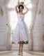 Charmant Fils De Satin Perles Ruffle Cherie Nuptiale Courte Robe De Mariage Robe