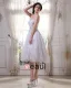 Charmant Fils De Satin Perles Ruffle Cherie Nuptiale Courte Robe De Mariage Robe