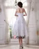Charming Satin Yarn Beading Ruffle Sweetheart Short Bridal Gown Wedding Dress