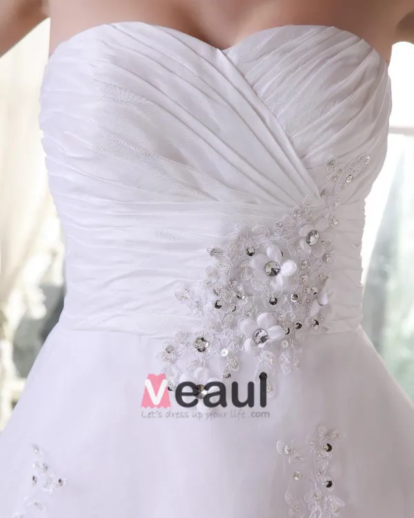 Charmant Fils De Satin Perles Ruffle Cherie Nuptiale Courte Robe De Mariage Robe