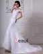 Off-Shoulder Organza Satin Beading Applique Cathedral Train Mermaid Wedding Dresses