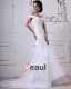 Off-Shoulder Organza Satin Beading Applique Cathedral Train Mermaid Wedding Dresses