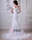 Off-Shoulder Organza Satin Beading Applique Cathedral Train Mermaid Wedding Dresses