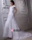 Off-Shoulder Organza Satin Beading Applique Cathedral Train Mermaid Wedding Dresses