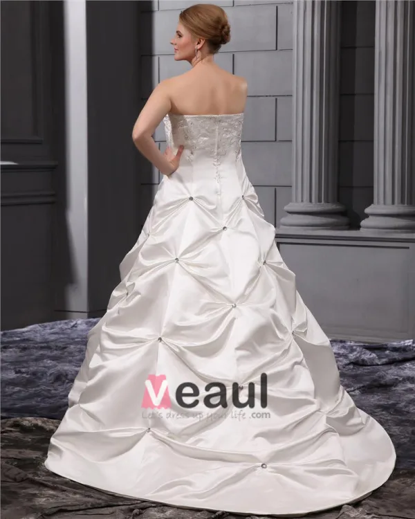 Plus Size Beading Court Bridal Ball Gown Wedding Dress