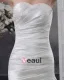 Satin Rüschen Trägerlosen Blumendekor Kapelle Mermaid Brautkleid Hochzeitskleider