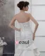 Satin Rüschen Trägerlosen Blumendekor Kapelle Mermaid Brautkleid Hochzeitskleider