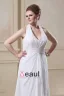 Beading Ruffles Halter Sweep Plus Size Bridal Gown Wedding Dress