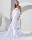 Flower Emboidered Sweetheart Court Mermaid Bridal Gown Wedding Dress