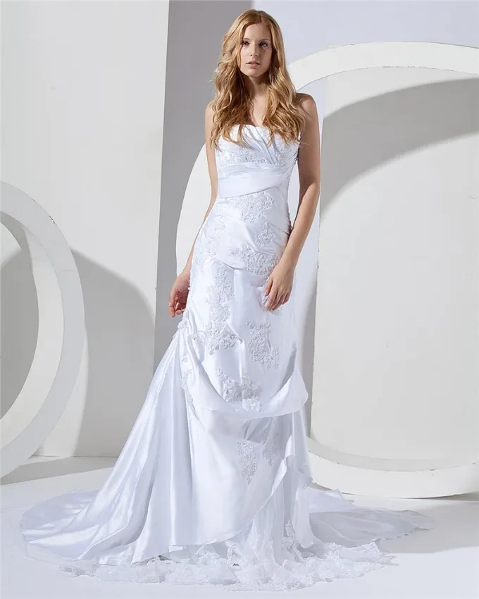 Blomst Emboidered Kjaereste Domstol Havfrue Brudekjoler Bryllupskjoler