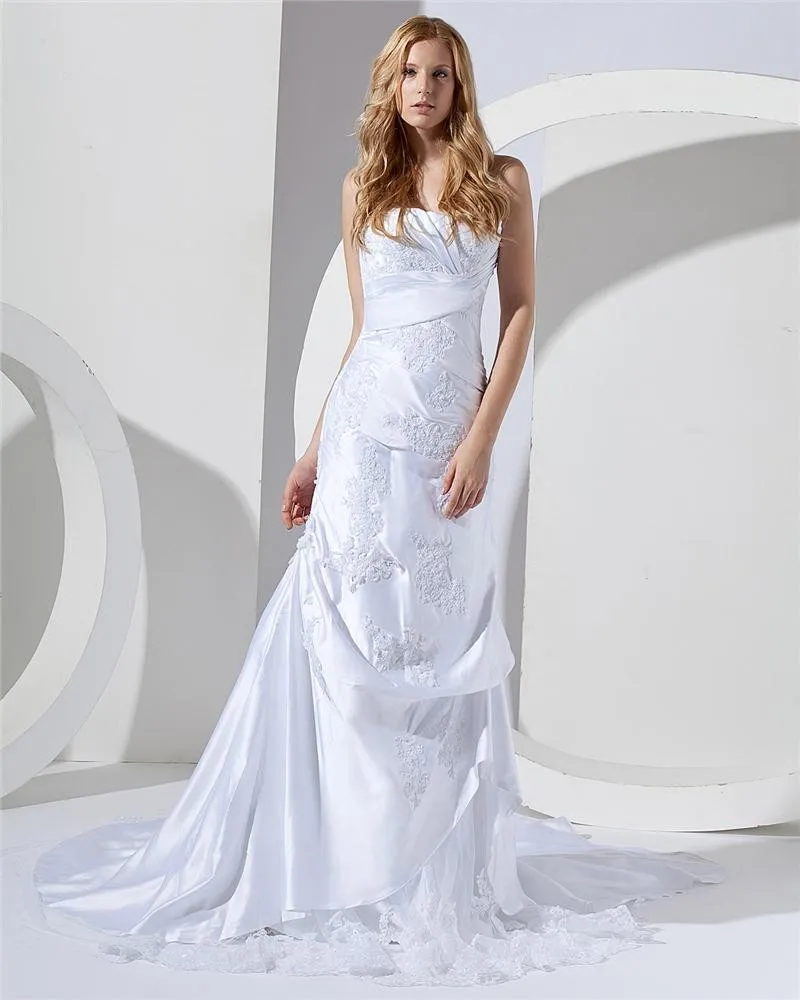 Blomst Emboidered Kjaereste Domstol Havfrue Brudekjoler Bryllupskjoler