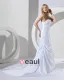 Flower Emboidered Sweetheart Court Mermaid Bridal Gown Wedding Dress
