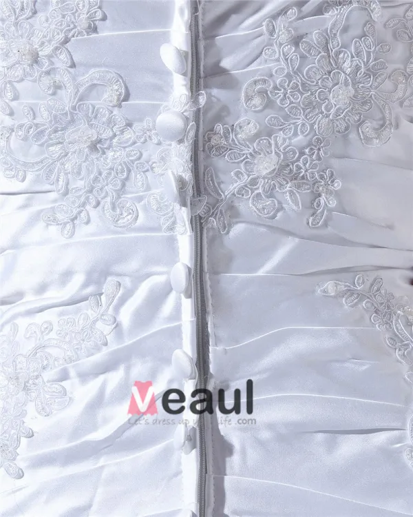 Flower Emboidered Sweetheart Court Mermaid Bridal Gown Wedding Dress
