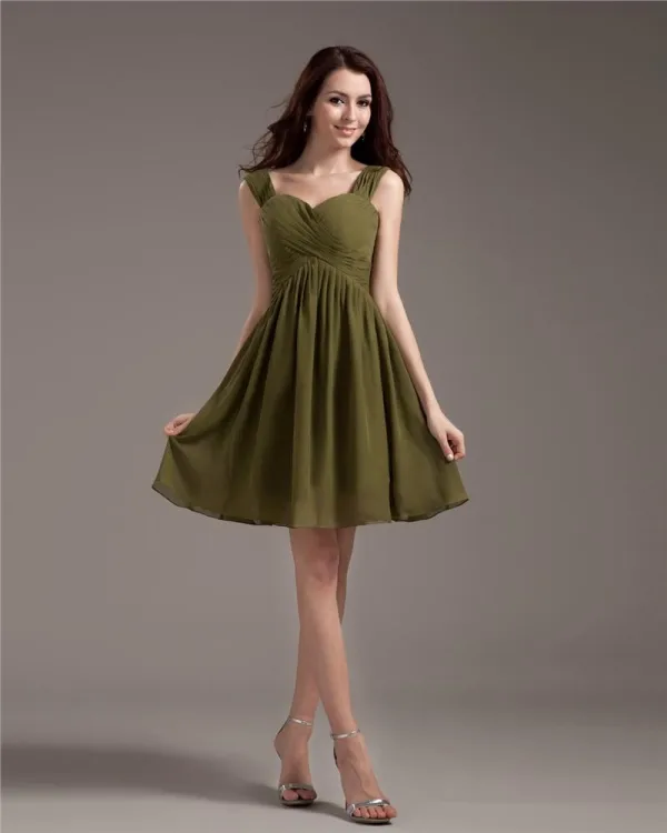 Elegant Rem Knelang Georgette Liten Sort Kjole