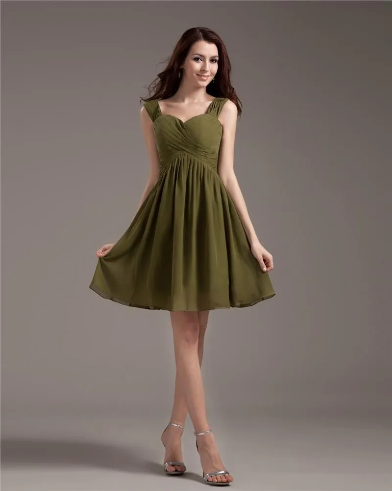 Elegant Rem Knelang Georgette Liten Sort Kjole