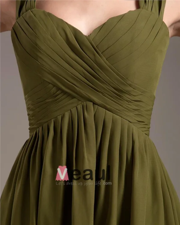 Elegant Strap Knee-Length Georgette Bridesmaids Dresses