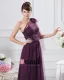 Chiffon Bowtie One Shoulder Floor Length Bridesmaid Dresses
